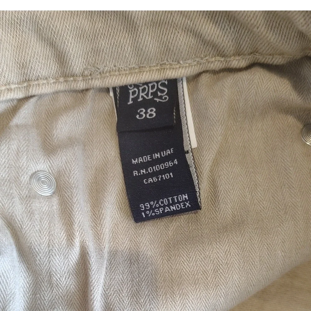PRPS Goods & Co‎ Le Sabre Slim Straight Fit Jeans Tan Khaki Mens 38 NWT